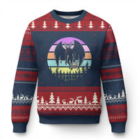 Retro Sunset Mothman Easter Egg Hunt Ugly Christmas Sweater Cryptid Lover Gift
