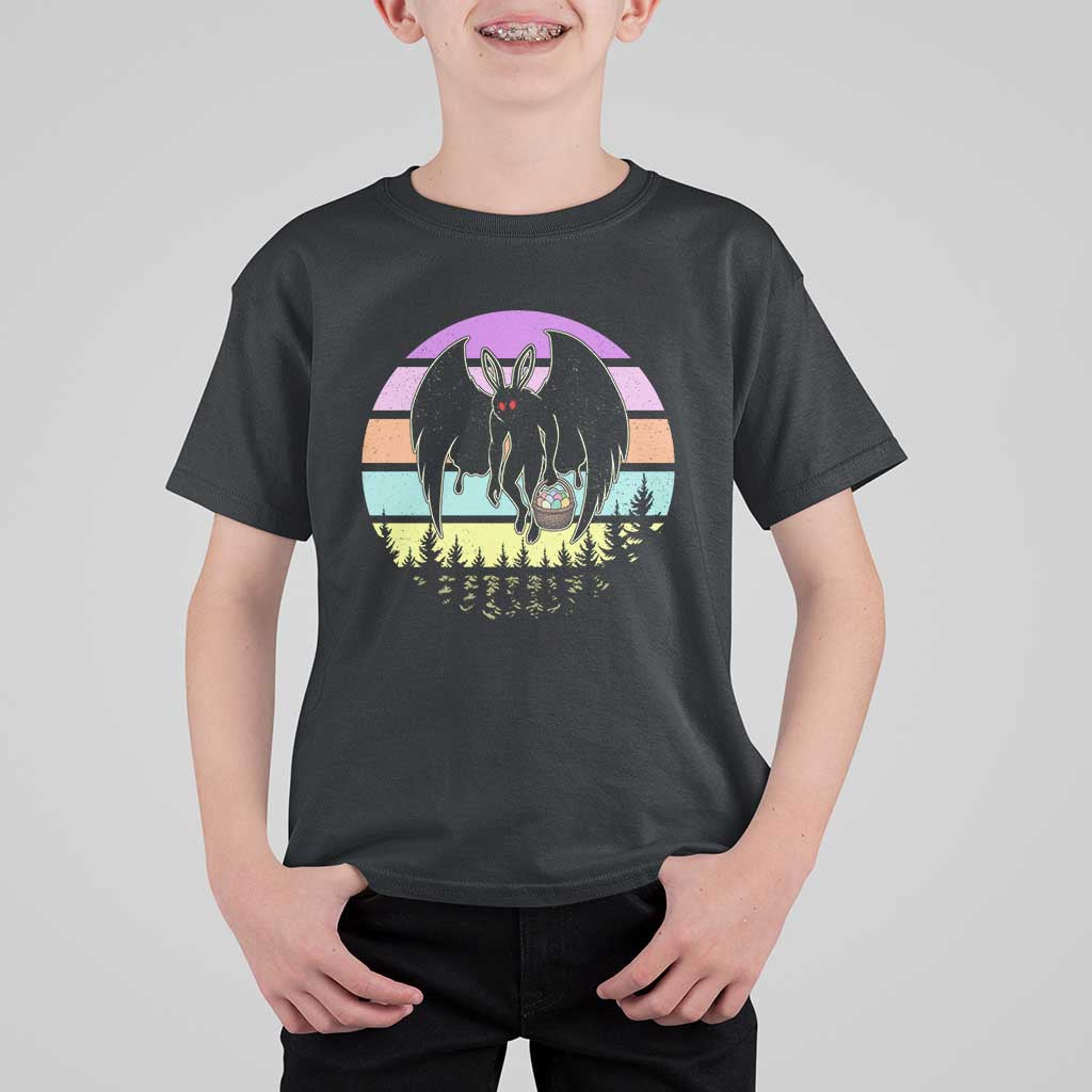 Retro Sunset Mothman Easter Egg Hunt T Shirt For Kid Cryptid Lover Gift
