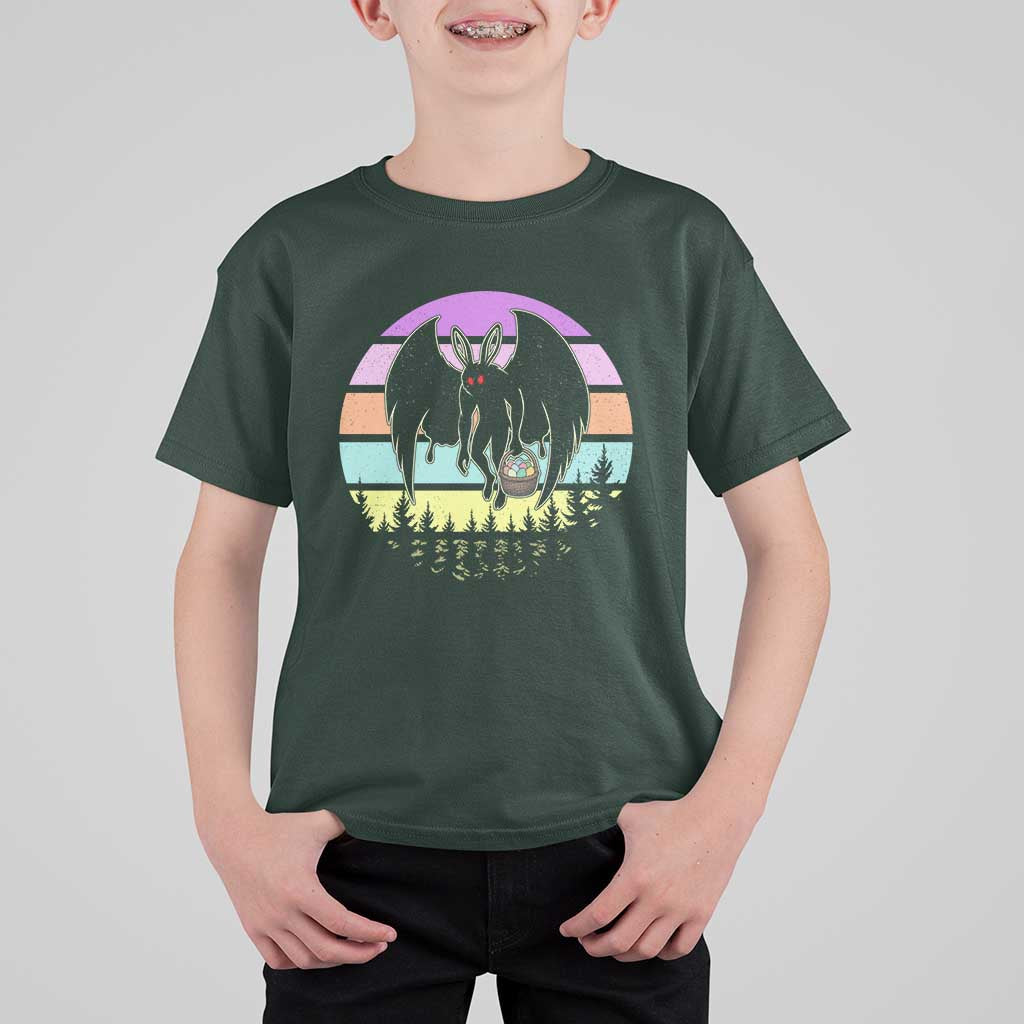 Retro Sunset Mothman Easter Egg Hunt T Shirt For Kid Cryptid Lover Gift