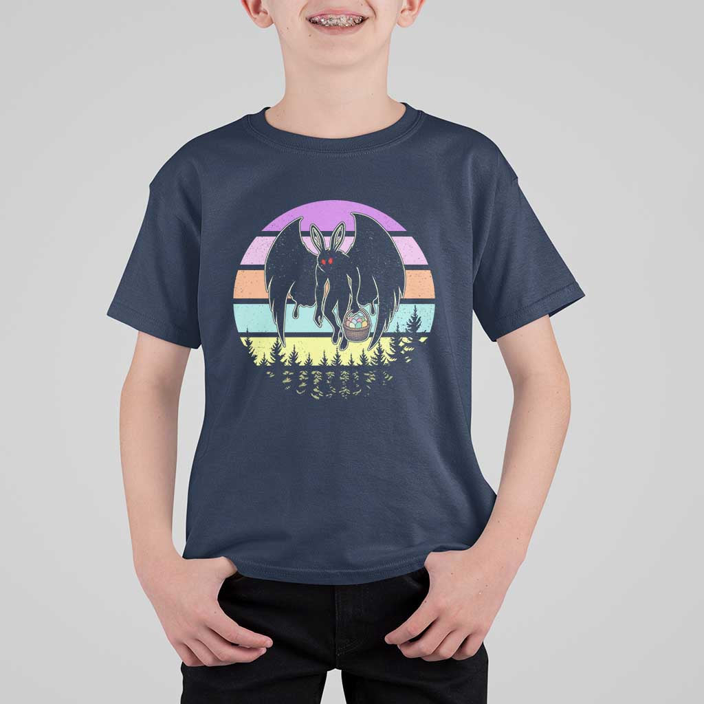Retro Sunset Mothman Easter Egg Hunt T Shirt For Kid Cryptid Lover Gift