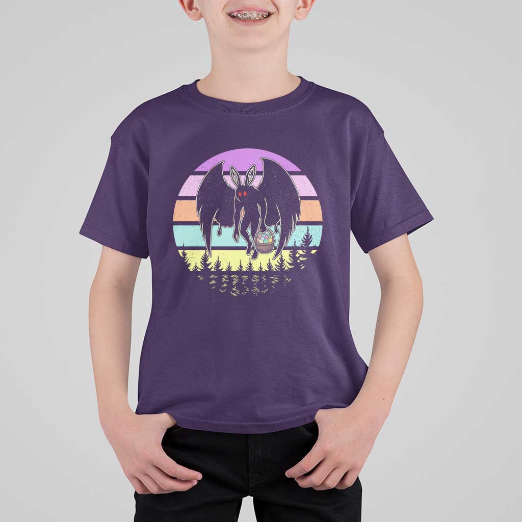 Retro Sunset Mothman Easter Egg Hunt T Shirt For Kid Cryptid Lover Gift