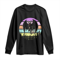 Retro Sunset Mothman Easter Egg Hunt Long Sleeve Shirt Cryptid Lover Gift