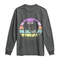 Retro Sunset Mothman Easter Egg Hunt Long Sleeve Shirt Cryptid Lover Gift