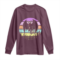 Retro Sunset Mothman Easter Egg Hunt Long Sleeve Shirt Cryptid Lover Gift