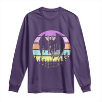 Retro Sunset Mothman Easter Egg Hunt Long Sleeve Shirt Cryptid Lover Gift
