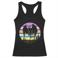 Retro Sunset Mothman Easter Egg Hunt Racerback Tank Top Cryptid Lover Gift