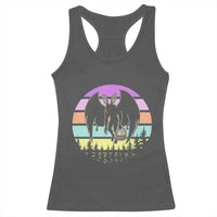 Retro Sunset Mothman Easter Egg Hunt Racerback Tank Top Cryptid Lover Gift