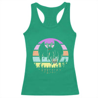 Retro Sunset Mothman Easter Egg Hunt Racerback Tank Top Cryptid Lover Gift