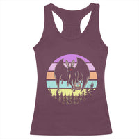 Retro Sunset Mothman Easter Egg Hunt Racerback Tank Top Cryptid Lover Gift