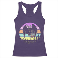 Retro Sunset Mothman Easter Egg Hunt Racerback Tank Top Cryptid Lover Gift