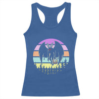Retro Sunset Mothman Easter Egg Hunt Racerback Tank Top Cryptid Lover Gift