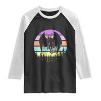 Retro Sunset Mothman Easter Egg Hunt Raglan Shirt Cryptid Lover Gift