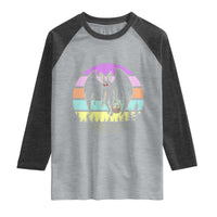Retro Sunset Mothman Easter Egg Hunt Raglan Shirt Cryptid Lover Gift