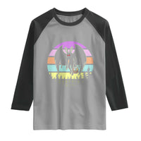 Retro Sunset Mothman Easter Egg Hunt Raglan Shirt Cryptid Lover Gift