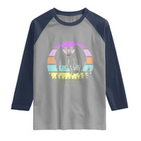 Retro Sunset Mothman Easter Egg Hunt Raglan Shirt Cryptid Lover Gift