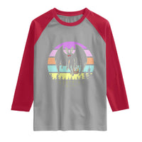 Retro Sunset Mothman Easter Egg Hunt Raglan Shirt Cryptid Lover Gift