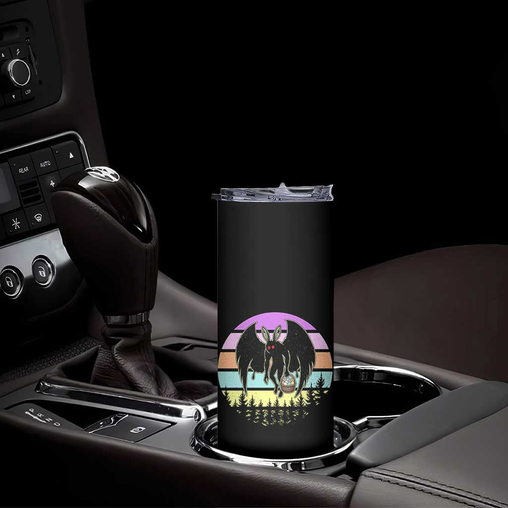 Retro Sunset Mothman Easter Egg Hunt Skinny Tumbler Cryptid Lover Gift