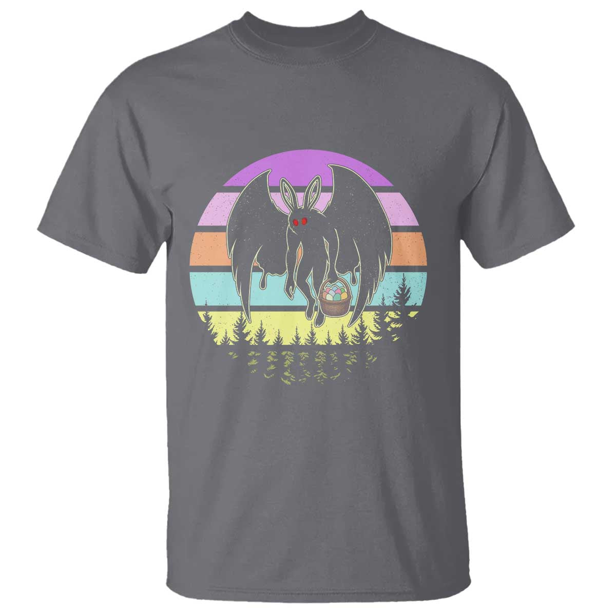 Retro Sunset Mothman Easter Egg Hunt T Shirt Cryptid Lover Gift