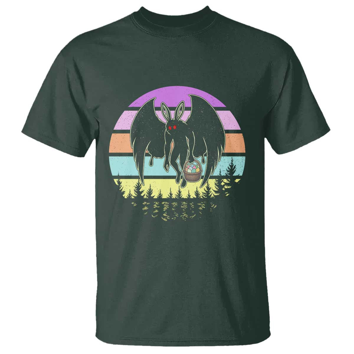 Retro Sunset Mothman Easter Egg Hunt T Shirt Cryptid Lover Gift