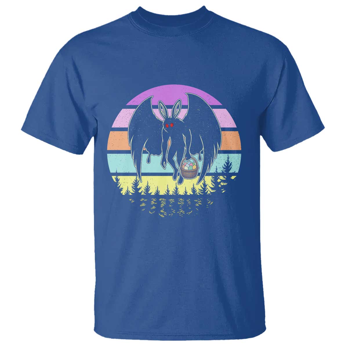 Retro Sunset Mothman Easter Egg Hunt T Shirt Cryptid Lover Gift