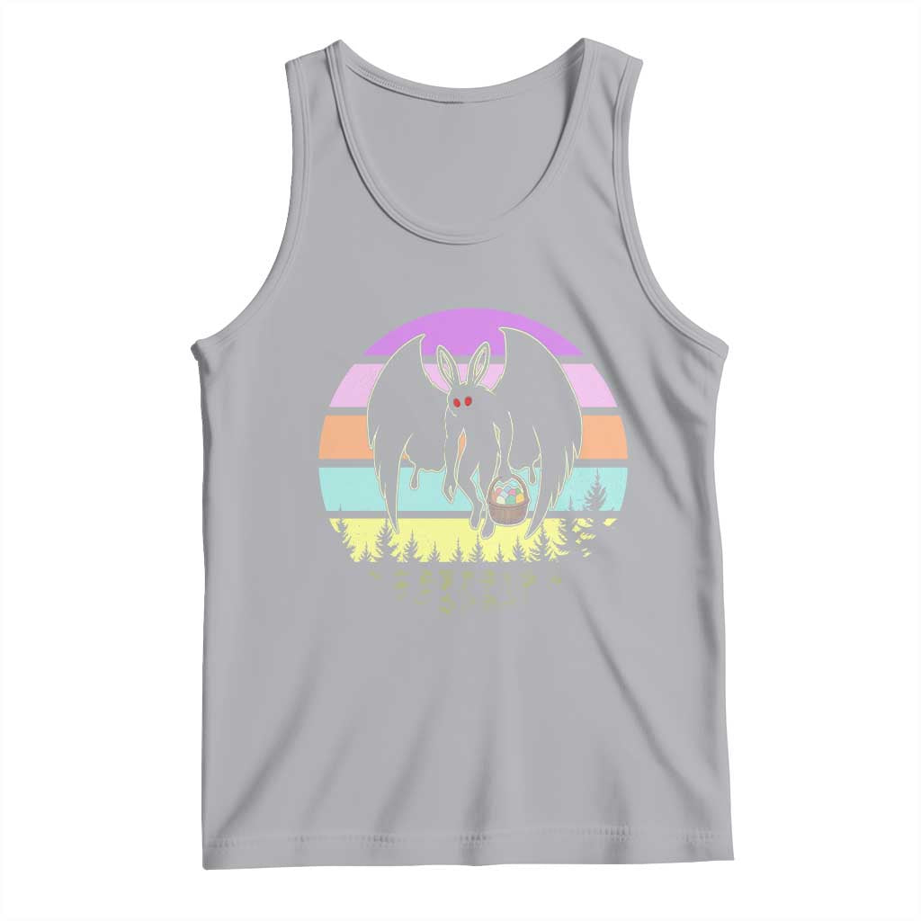 Retro Sunset Mothman Easter Egg Hunt Tank Top Cryptid Lover Gift