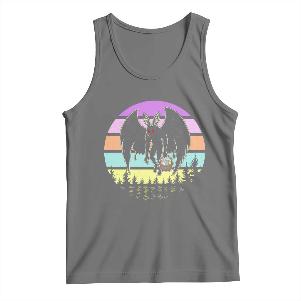Retro Sunset Mothman Easter Egg Hunt Tank Top Cryptid Lover Gift
