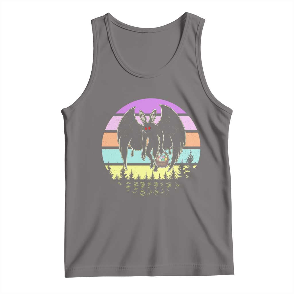 Retro Sunset Mothman Easter Egg Hunt Tank Top Cryptid Lover Gift