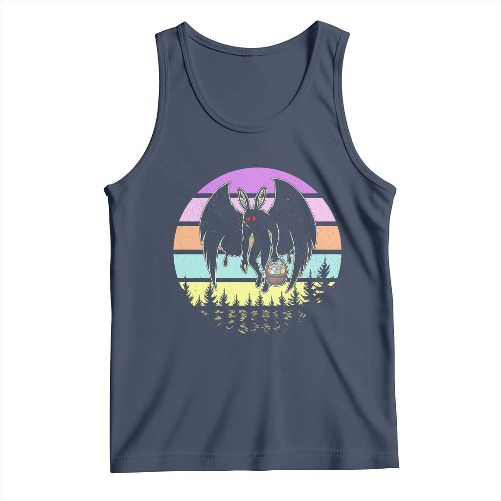 Retro Sunset Mothman Easter Egg Hunt Tank Top Cryptid Lover Gift