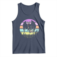 Retro Sunset Mothman Easter Egg Hunt Tank Top Cryptid Lover Gift