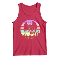Retro Sunset Mothman Easter Egg Hunt Tank Top Cryptid Lover Gift