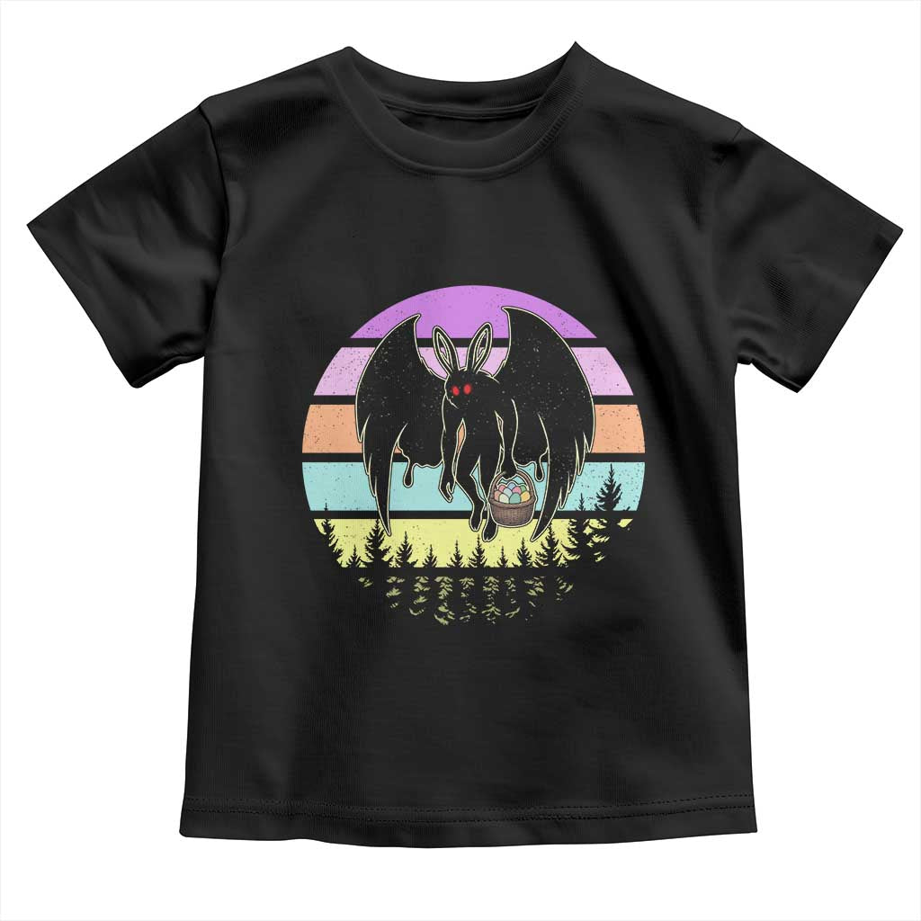 Retro Sunset Mothman Easter Egg Hunt Toddler T Shirt Cryptid Lover Gift