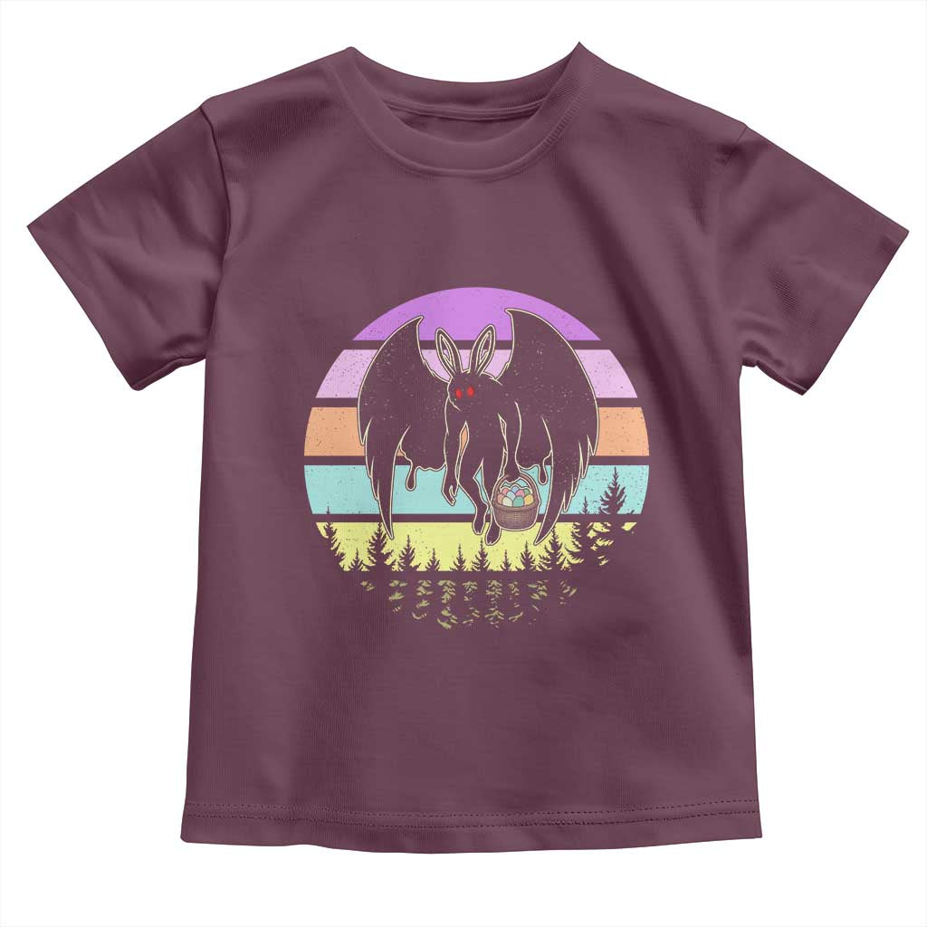 Retro Sunset Mothman Easter Egg Hunt Toddler T Shirt Cryptid Lover Gift