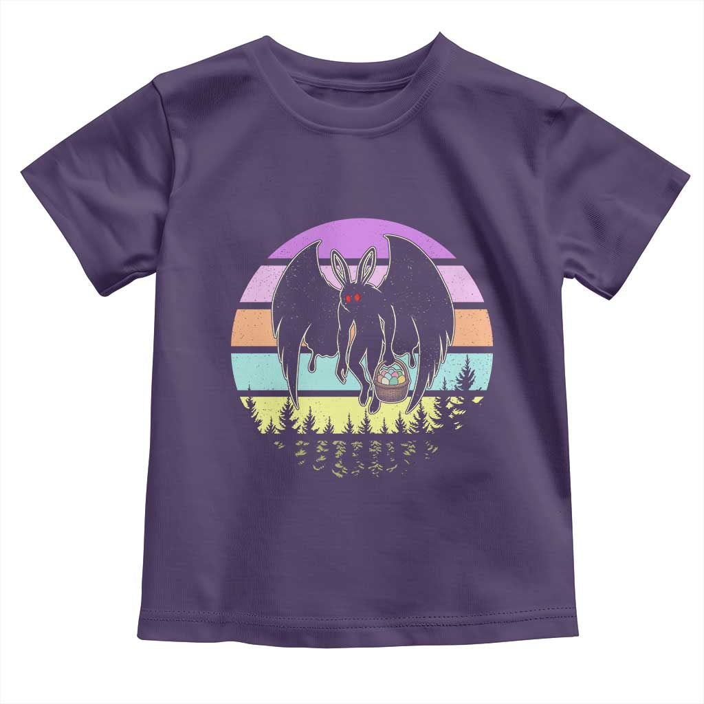 Retro Sunset Mothman Easter Egg Hunt Toddler T Shirt Cryptid Lover Gift