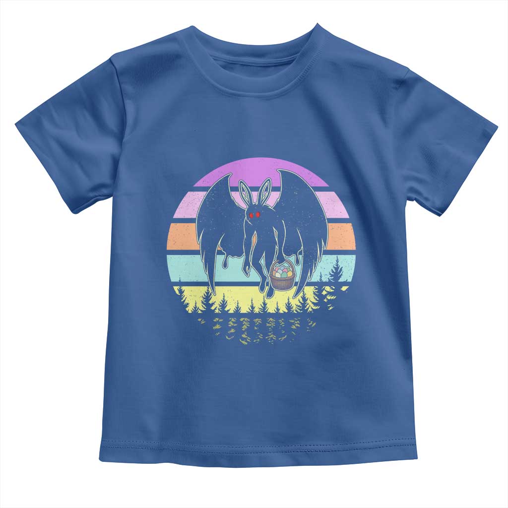 Retro Sunset Mothman Easter Egg Hunt Toddler T Shirt Cryptid Lover Gift