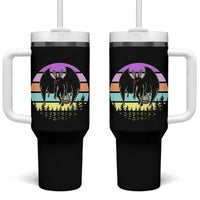 Retro Sunset Mothman Easter Egg Hunt Tumbler With Handle Cryptid Lover Gift