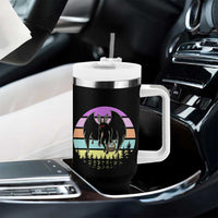 Retro Sunset Mothman Easter Egg Hunt Tumbler With Handle Cryptid Lover Gift