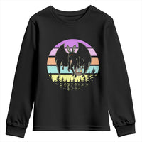 Retro Sunset Mothman Easter Egg Hunt Youth Sweatshirt Cryptid Lover Gift