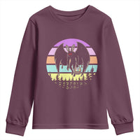 Retro Sunset Mothman Easter Egg Hunt Youth Sweatshirt Cryptid Lover Gift