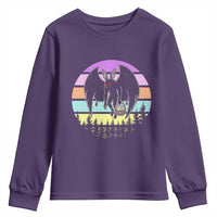 Retro Sunset Mothman Easter Egg Hunt Youth Sweatshirt Cryptid Lover Gift