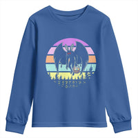 Retro Sunset Mothman Easter Egg Hunt Youth Sweatshirt Cryptid Lover Gift