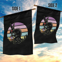 Retro Sunset Chupacabra Easter Egg Hunt Garden Flag Cryptid Lover Gift