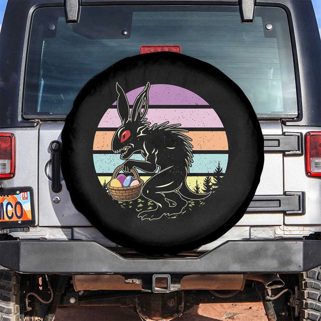 Retro Sunset Chupacabra Easter Egg Hunt Spare Tire Cover Cryptid Lover Gift