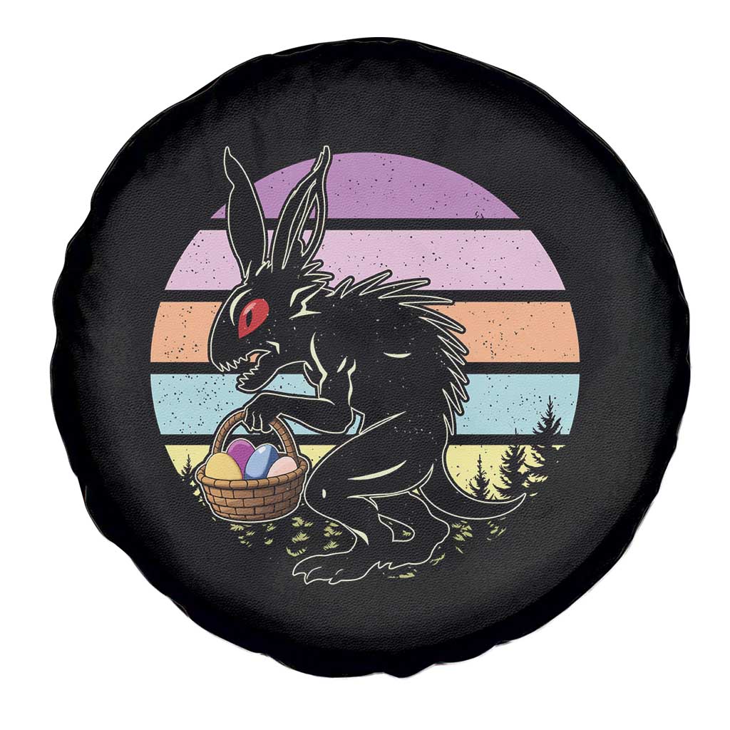 Retro Sunset Chupacabra Easter Egg Hunt Spare Tire Cover Cryptid Lover Gift