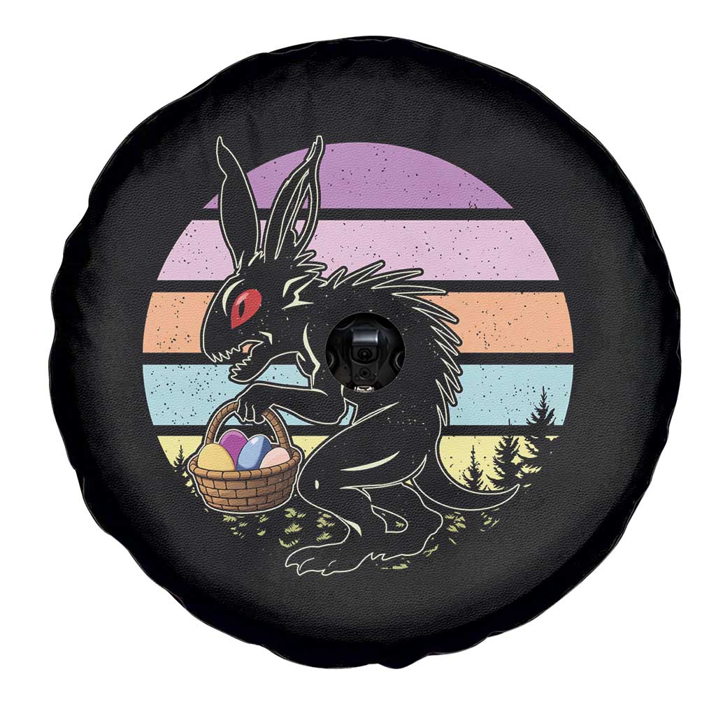 Retro Sunset Chupacabra Easter Egg Hunt Spare Tire Cover Cryptid Lover Gift