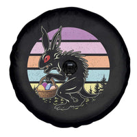 Retro Sunset Chupacabra Easter Egg Hunt Spare Tire Cover Cryptid Lover Gift