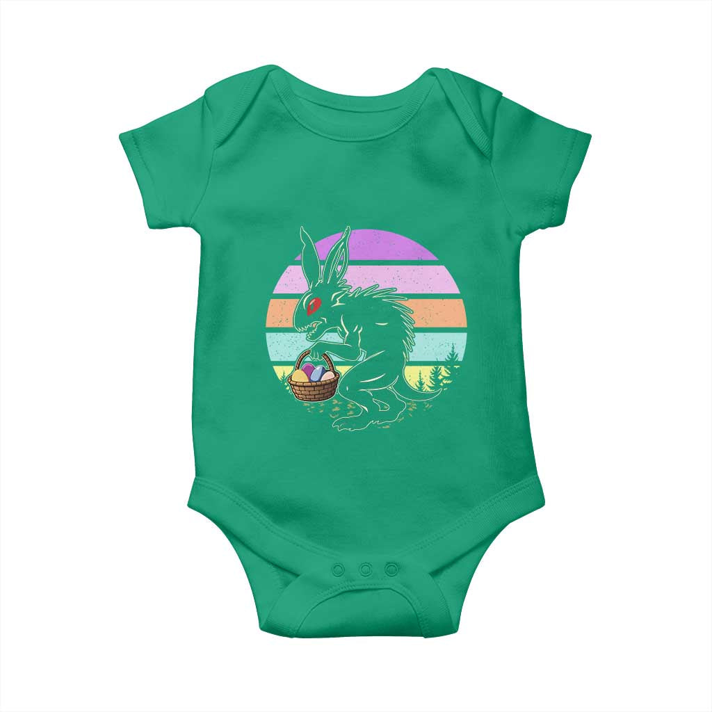 Retro Sunset Chupacabra Easter Egg Hunt Baby Onesie Cryptid Lover Gift
