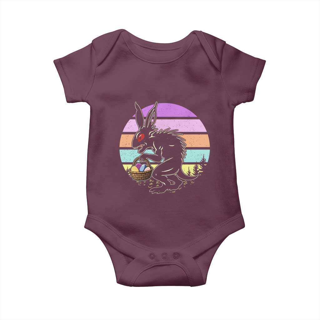 Retro Sunset Chupacabra Easter Egg Hunt Baby Onesie Cryptid Lover Gift
