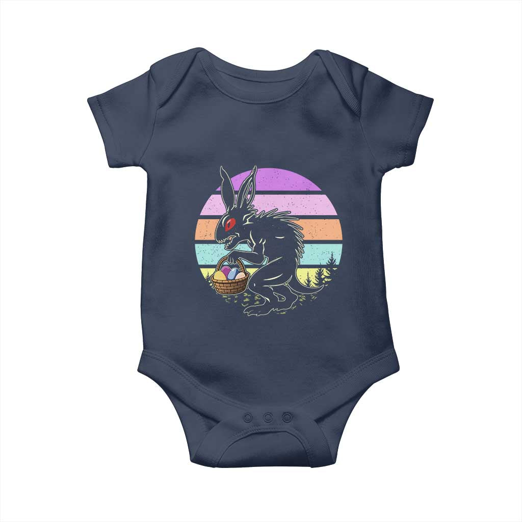 Retro Sunset Chupacabra Easter Egg Hunt Baby Onesie Cryptid Lover Gift