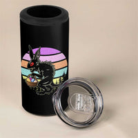 Retro Sunset Chupacabra Easter Egg Hunt 4 in 1 Can Cooler Tumbler Cryptid Lover Gift