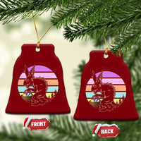 Retro Sunset Chupacabra Easter Egg Hunt Ceramic Ornament Cryptid Lover Gift